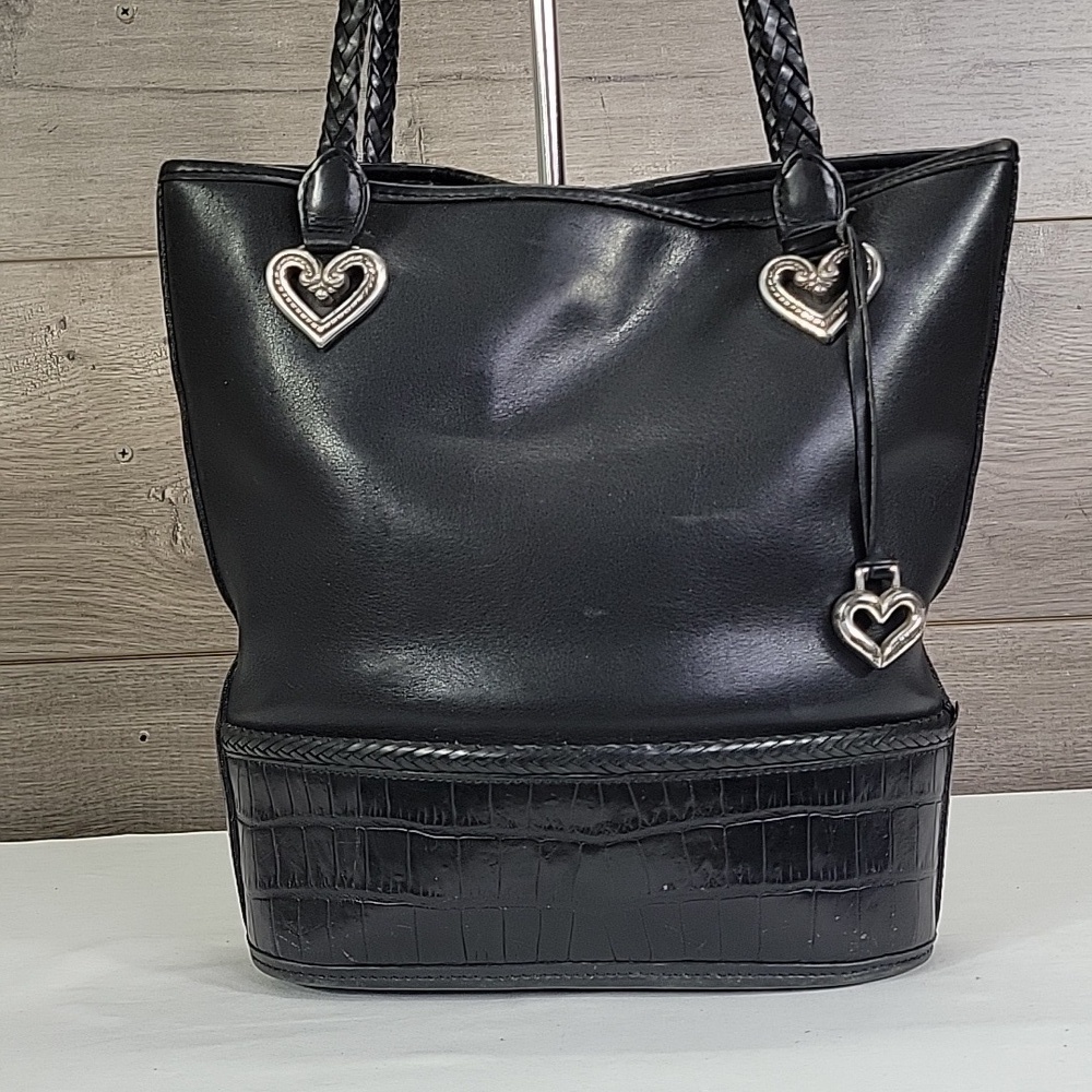 Brighton Black Leather Tote Shoulder Bag - Picture 2 of 11